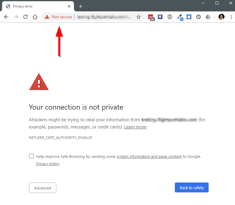 Why self-signed certificate is not secure in Chrome?